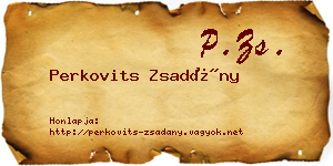 Perkovits Zsadány névjegykártya